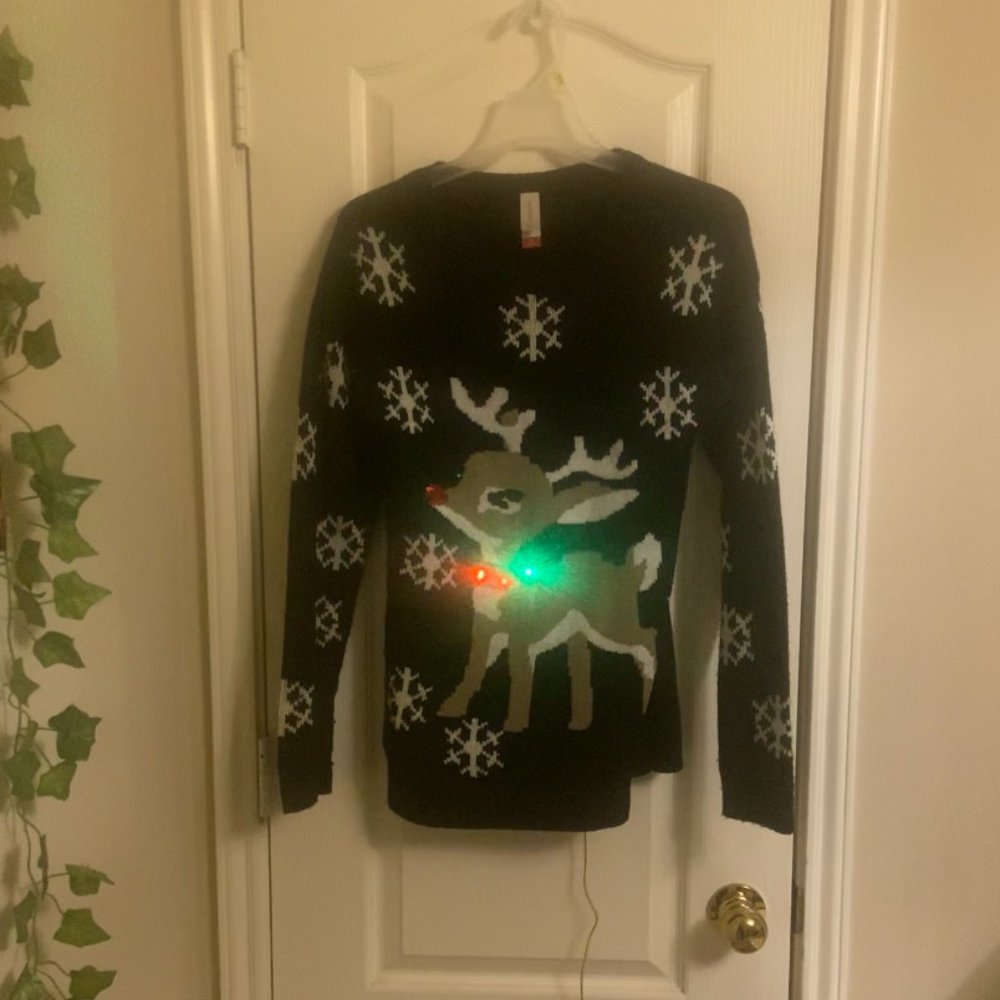 Fun Light-up Reindeer Christmas Sweater